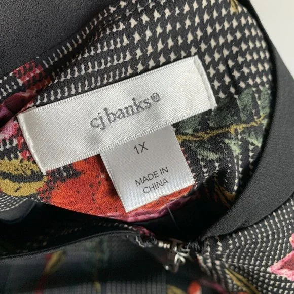 CJ Banks NWT Bomber Jacket Lightweight Floral Plaid Size 1X - Picture 3 of 6